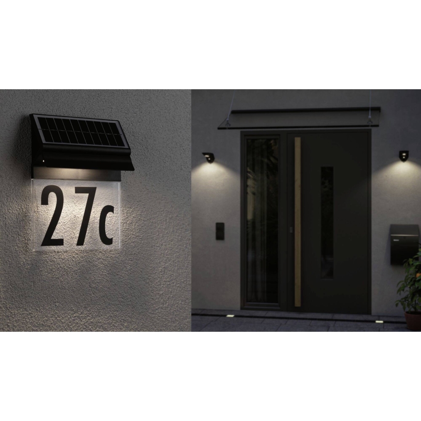 Paulmann 94694 - LED/0,2W IP44 Saules enerģijas mājas numurs NEDA 3,7V 1800 mAh