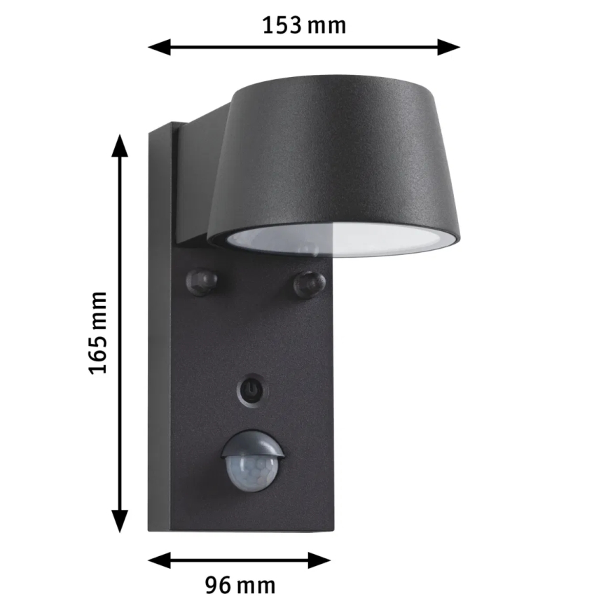 Paulmann 94714 - LED/6W IP44 Āra sienas lampa ar sensoru CAPERA 230V 2200/3000K