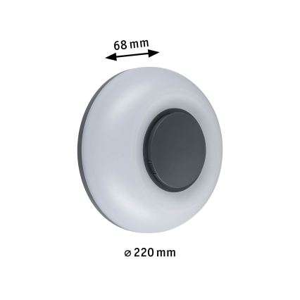 Paulmann 94955 - LED/20,5W IP65 Aptumšojams āra sienas gaismeklis AUREVA 230V 2200/3000/4000K antracīts
