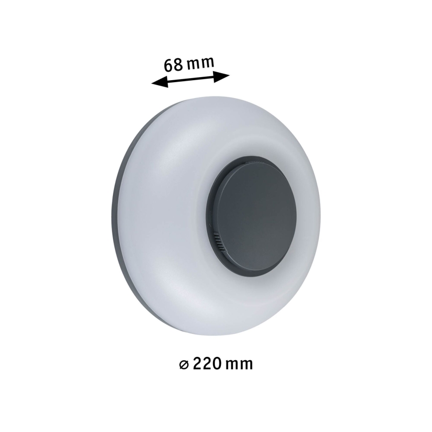 Paulmann 94955 - LED/20,5W IP65 Aptumšojams āra sienas gaismeklis AUREVA 230V 2200/3000/4000K antracīts