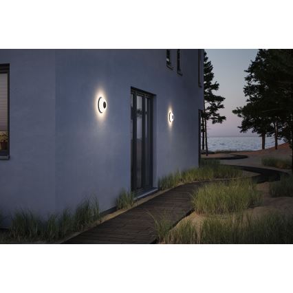 Paulmann 94956 - LED/20,5W IP65 Regulējams āra sienas gaismeklis ar kustības un krēslas sensoru AUREVA 230V 2200/3000/4000K antracīts