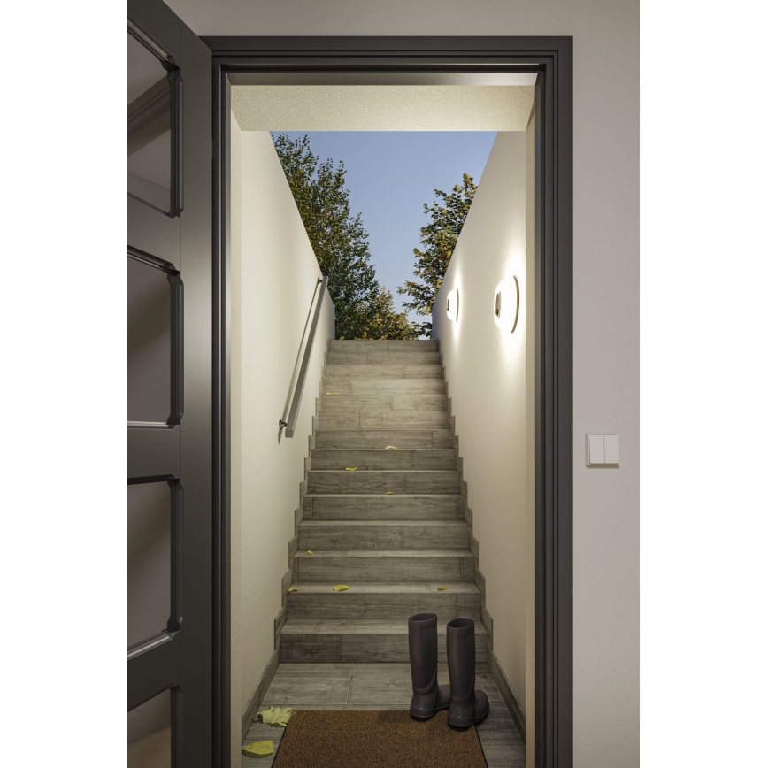 Paulmann 94956 - LED/20,5W IP65 Regulējams āra sienas gaismeklis ar kustības un krēslas sensoru AUREVA 230V 2200/3000/4000K antracīts