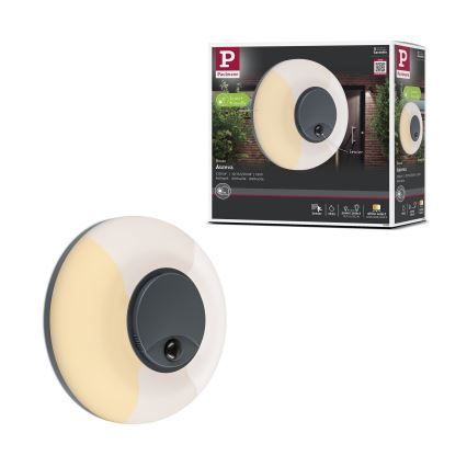 Paulmann 94956 - LED/20,5W IP65 Regulējams āra sienas gaismeklis ar kustības un krēslas sensoru AUREVA 230V 2200/3000/4000K antracīts