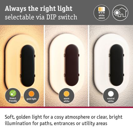 Paulmann 94957 - LED/18,5W IP65 Dimējams āra sienas gaismeklis ELUNOR 230V 2200/3000/4000K antracīts
