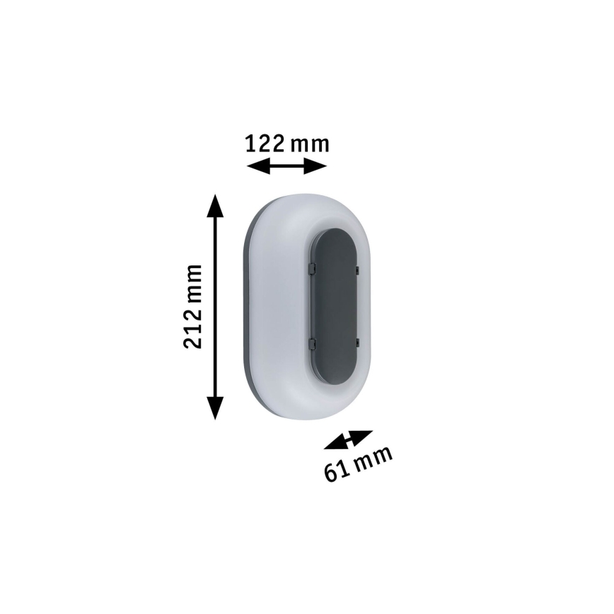 Paulmann 94957 - LED/18,5W IP65 Dimējams āra sienas gaismeklis ELUNOR 230V 2200/3000/4000K antracīts