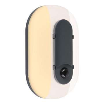 Paulmann 94958 - LED/18,5W IP65 Aptumšojams āra sienas gaismeklis ar kustības un krēslas sensoru ELUNOR 230V 2200/3000/4000K antracīts
