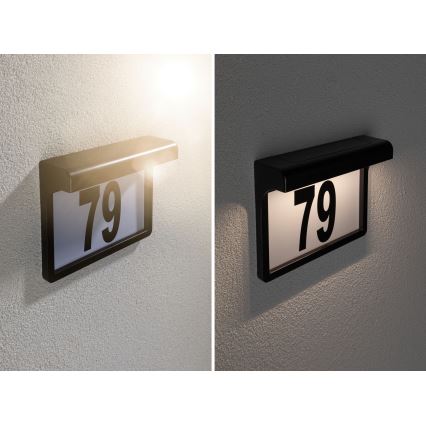 Paulmann 95388 - LED/0,05W IP44 Saules enerģijas mājas numurs ar sensoru DAYTON 4,8V