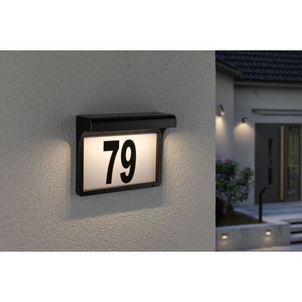 Paulmann 95388 - LED/0,05W IP44 Saules enerģijas mājas numurs ar sensoru DAYTON 4,8V