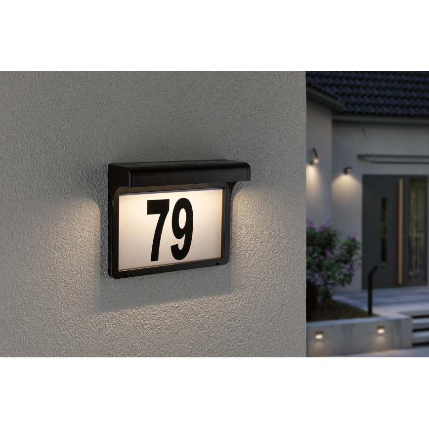 Paulmann 95388 - LED/0,05W IP44 Saules enerģijas mājas numurs ar sensoru DAYTON 4,8V