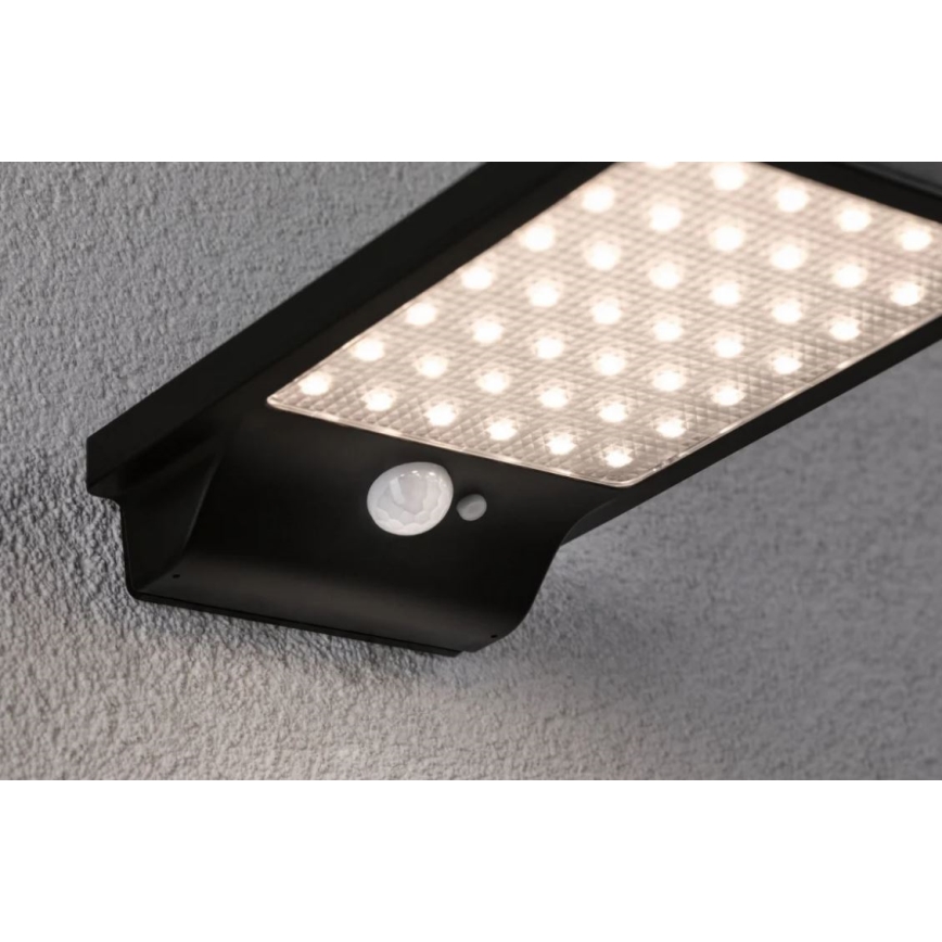 Paulmann 95393 - LED/4W IP44 Aptumšojama saules enerģijas sienas lampa ar sensoru SOLVEIG 3,7V