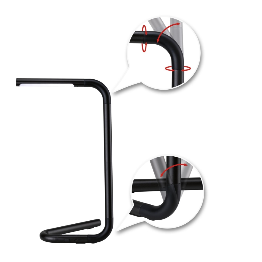 Paulmann 95424- LED/4,5W Aptumšojama skārienjūtīga galda lampa FLEXLINK 5V/USB 4400 mAh melna