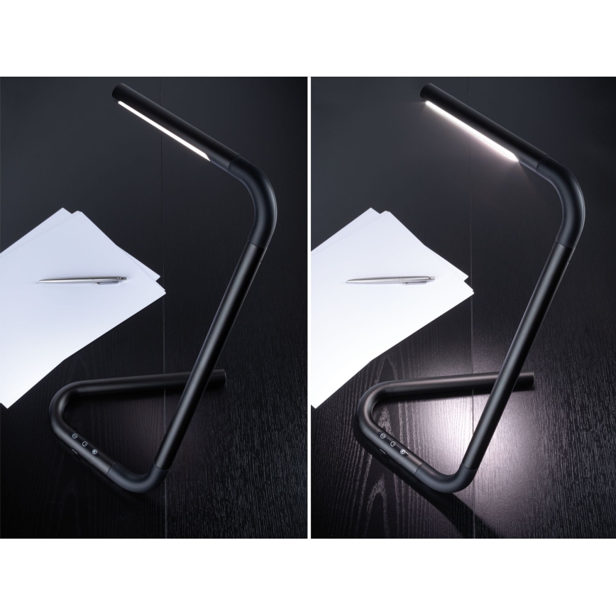 Paulmann 95424- LED/4,5W Aptumšojama skārienjūtīga galda lampa FLEXLINK 5V/USB 4400 mAh melna