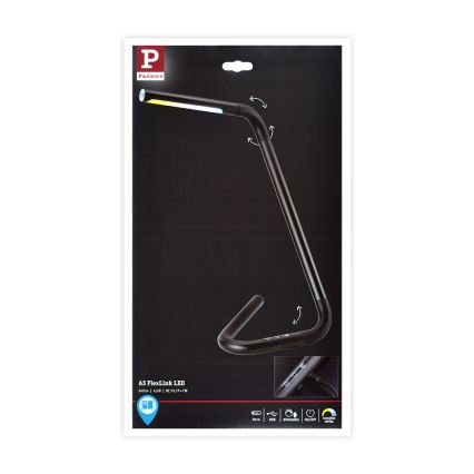 Paulmann 95424- LED/4,5W Aptumšojama skārienjūtīga galda lampa FLEXLINK 5V/USB 4400 mAh melna