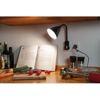 Paulmann 95427 - 1xE14/20W Elastīga sienas lampa JUNUS kontaktligzdai 230V