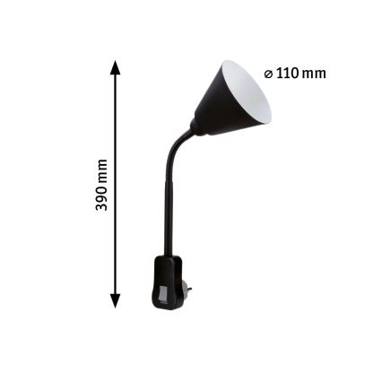 Paulmann 95427 - 1xE14/20W Elastīga sienas lampa JUNUS kontaktligzdai 230V