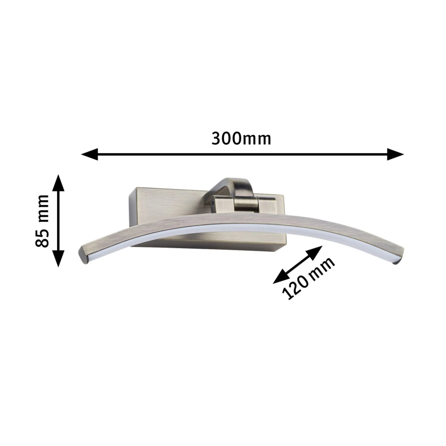 Paulmann 95559 - LED/6W BENTO gleznu gaismeklis, 230 V, 30 cm, misiņš