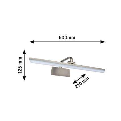 Paulmann 95570 - LED/11W gleznu gaismeklis RENAN 230V 60 cm misiņš