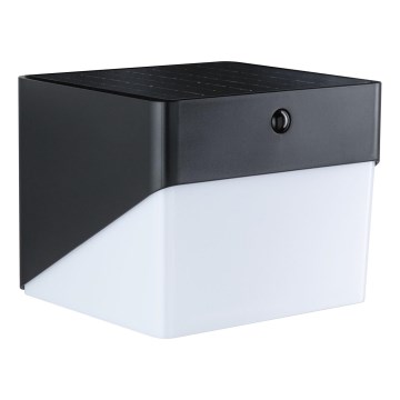 Paulmann 95746 - LED/2,3W IP44 Saules sienas gaismeklis ar sensoru EILEEN 3,7/230V 4000 mAh melns