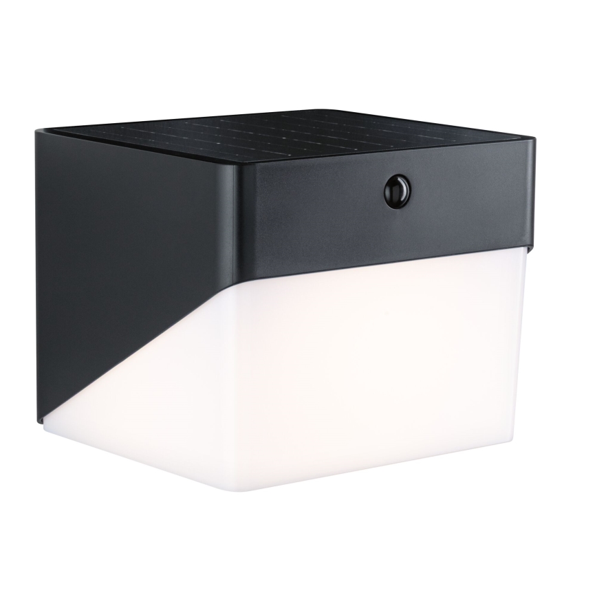Paulmann 95746 - LED/2,3W IP44 Saules sienas gaismeklis ar sensoru EILEEN 3,7/230V 4000 mAh melns