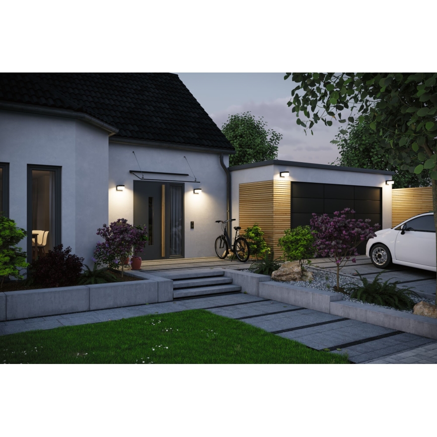 Paulmann 95747 - LED/2,3W IP44 Saules sienas gaismeklis ar sensoru CALYNE 3,7/230V 4000 mAh melns