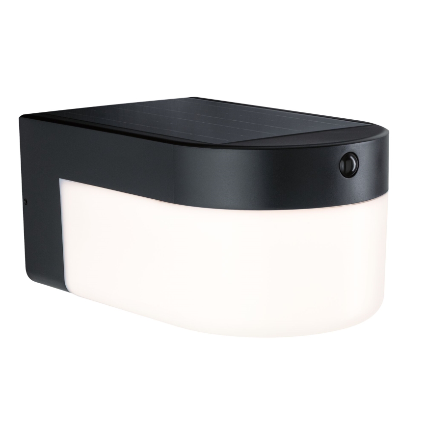 Paulmann 95747 - LED/2,3W IP44 Saules sienas gaismeklis ar sensoru CALYNE 3,7/230V 4000 mAh melns