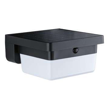 Paulmann 95748 - LED/2,3W IP44 Saules sienas gaismeklis ar sensoru ISLEEN 3,7/230V 4000 mAh melns