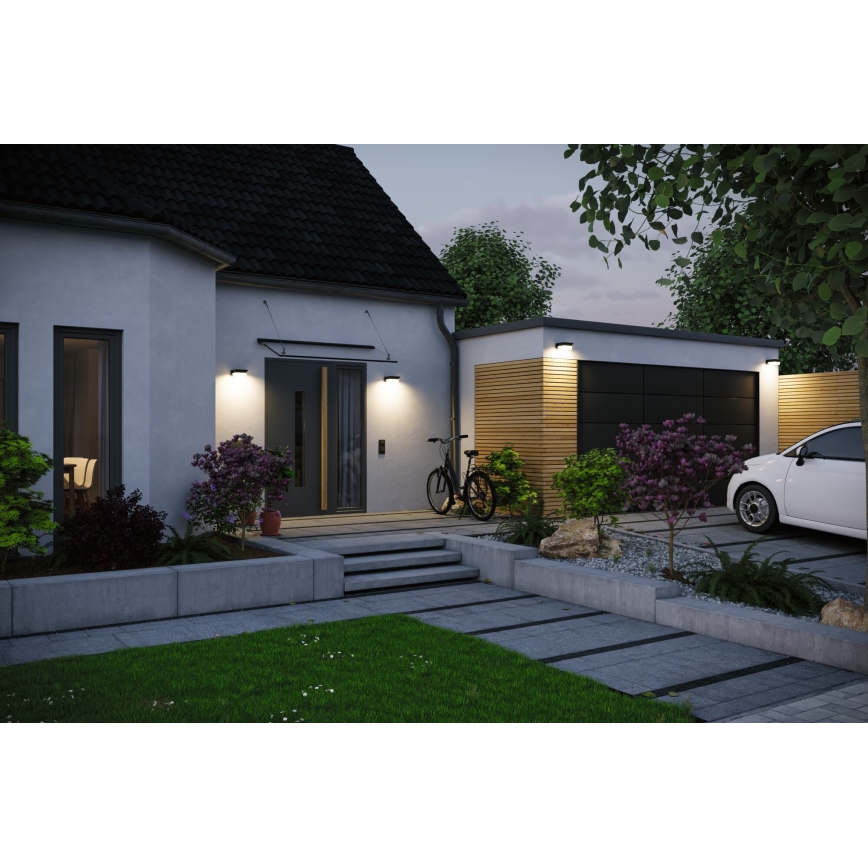 Paulmann 95748 - LED/2,3W IP44 Saules sienas gaismeklis ar sensoru ISLEEN 3,7/230V 4000 mAh melns