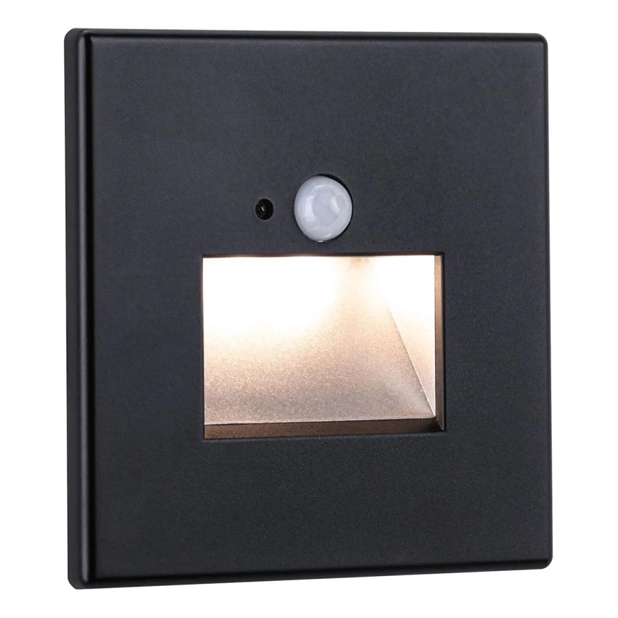 Paulmann  93135 - LED/1,2W Kāpņu telpas lampa ar sensoru EDGE 230V melna