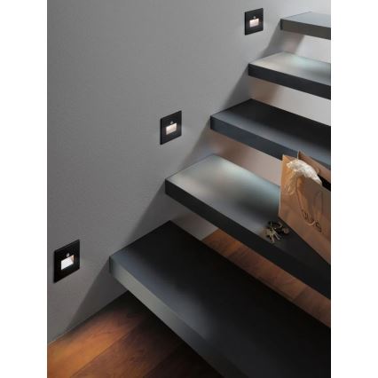Paulmann  93135 - LED/1,2W Kāpņu telpas lampa ar sensoru EDGE 230V melna