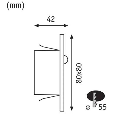 Paulmann  93135 - LED/1,2W Kāpņu telpas lampa ar sensoru EDGE 230V melna