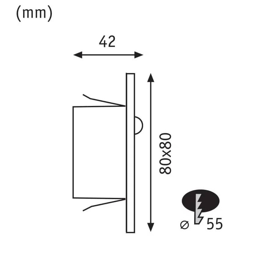 Paulmann  93135 - LED/1,2W Kāpņu telpas lampa ar sensoru EDGE 230V melna