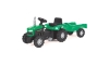 Pedāļu traktors ar piekabi melns/zaļš
