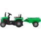 Pedāļu traktors ar piekabi melns/zaļš