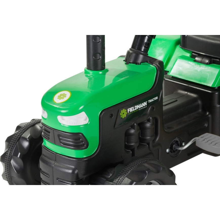 Pedāļu traktors ar piekabi melns/zaļš