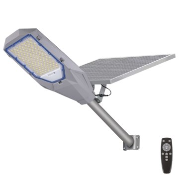 Pelēka LED regulējama ielas laterna ar krēslas sensoru un saules paneli LED/200W/20000 mAh 6500K IP65