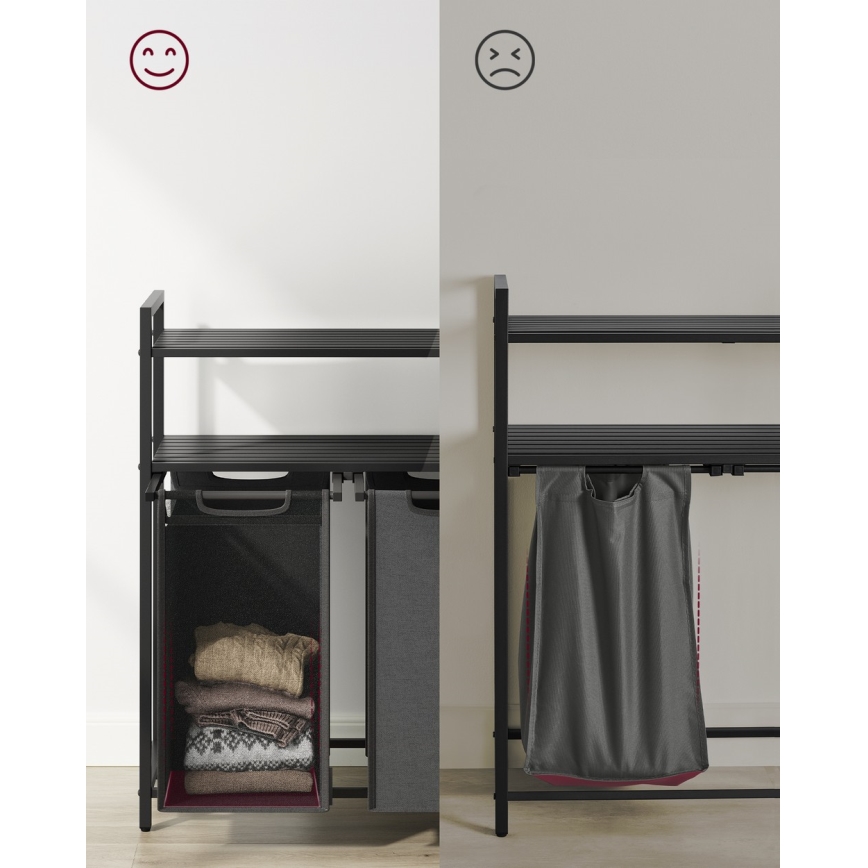 Pelēks veļas grozs REX