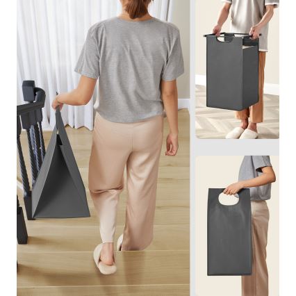 Pelēks veļas grozs REX