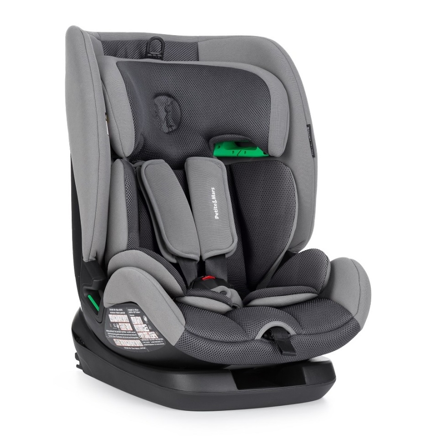 PETITE&MARS - Autokrēsliņš PRIME PRO i-Izmērs 76-150 cm (9-36 kg) pelēka