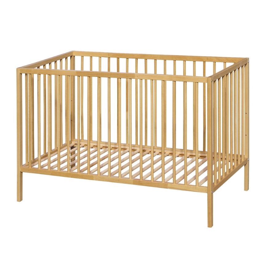 PETITE&MARS - Bērnu gultiņa ar aizsargrežģi NELA BEECH 120x60 cm buk