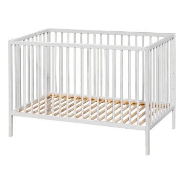 PETITE&MARS - Bērnu gultiņa NELA BEECH 120x60 cm balta/buk