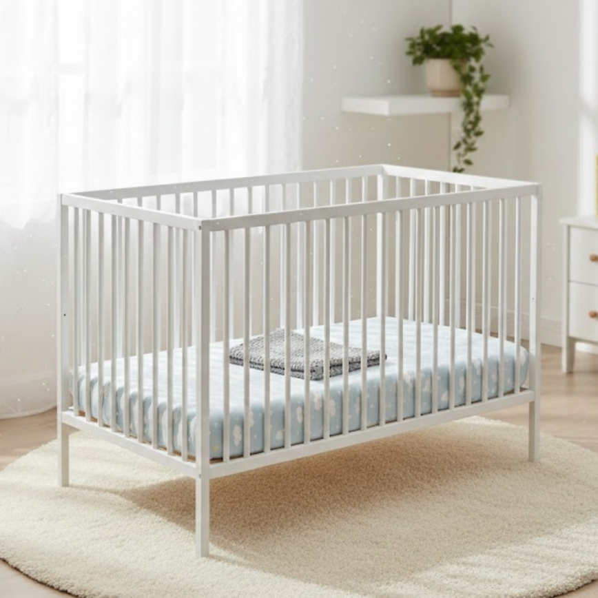 PETITE&MARS - Bērnu gultiņa NELA BEECH 120x60 cm balta/buk
