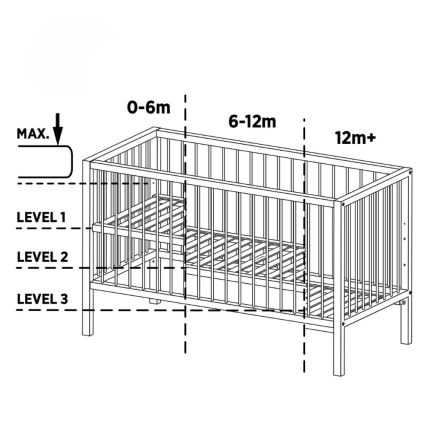 PETITE&MARS - Bērnu gultiņa NELA BEECH 120x60 cm buk