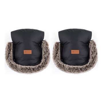 PETITE&MARS - Bērnu ratu cimdi FURRY Forever Black