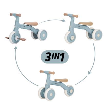 PETITE&MARS - Bērnu trīsritenis 3 vienā BINGO Stering Blue