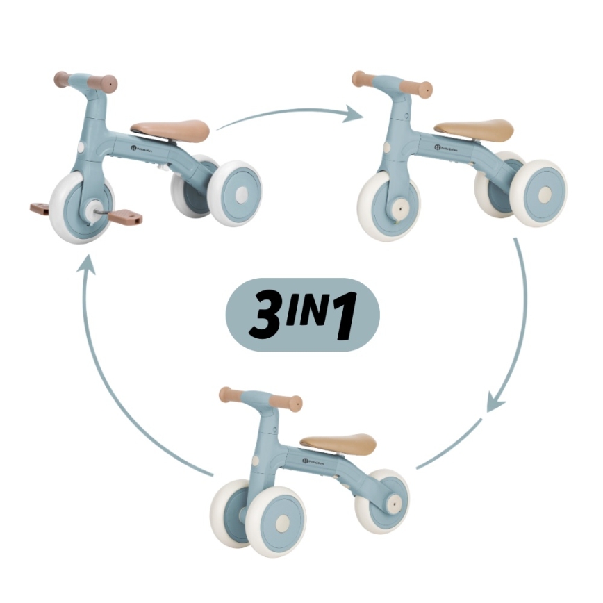 PETITE&MARS - Bērnu trīsritenis 3 vienā BINGO Stering Blue