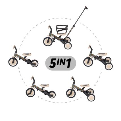 PETITE&MARS - Bērnu trīsritenis 5-in-1 TURBO LIMITED City Beat