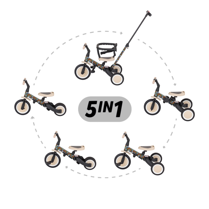 PETITE&MARS - Bērnu trīsritenis 5-in-1 TURBO LIMITED City Beat