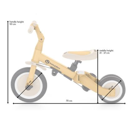PETITE&MARS - Bērnu trīsritenis 5-in-1 TURBO PLUS Miglainzaļš