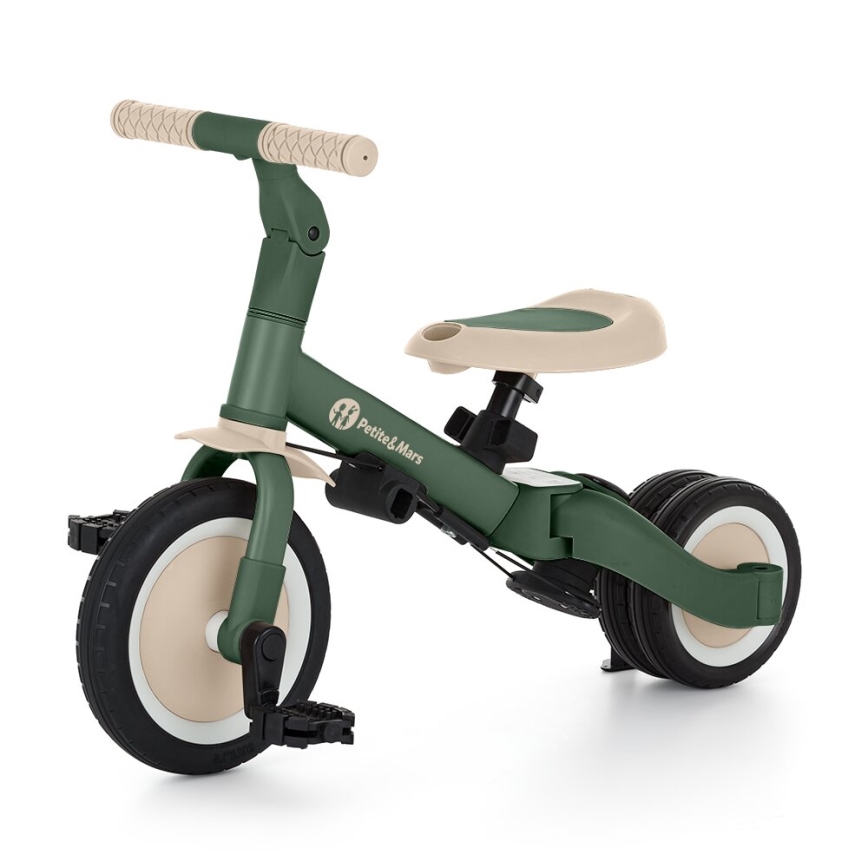 PETITE&MARS - Bērnu trīsritenis 5in1 TURBO Misty Green