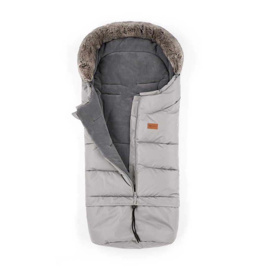 PETITE&MARS-KOMPLEKTS Bērnu ratu maiss 4in1 ARCTIC + stroller roka muffs FURRY Champagne Shower
